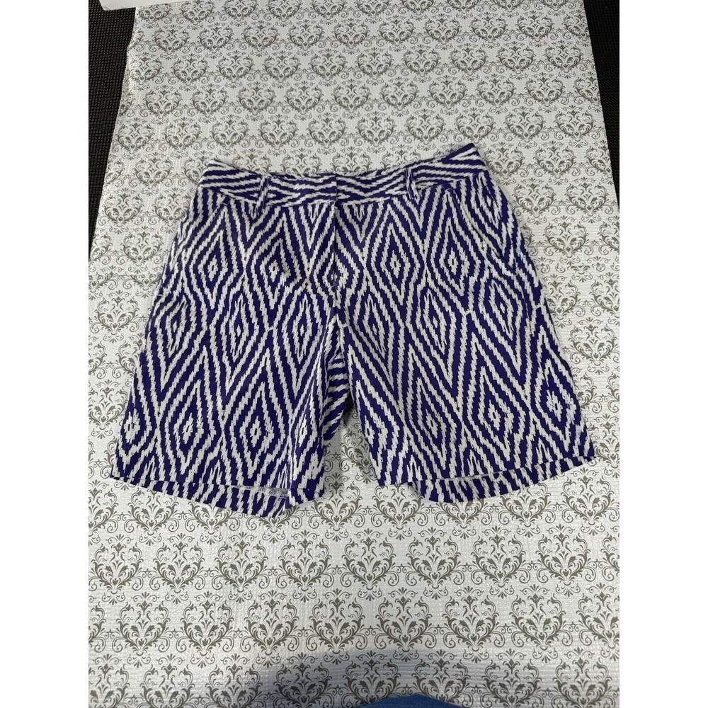 Women's J. McLaughlin Dawson Shorts Purple/White Diamond Print 3% Spandex Size 4